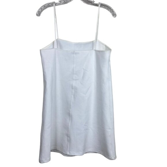 2/$30 ZARA Osyter White Strappy Women Medium Mini Dress Square Neck Flared Hem - Picture 8 of 11